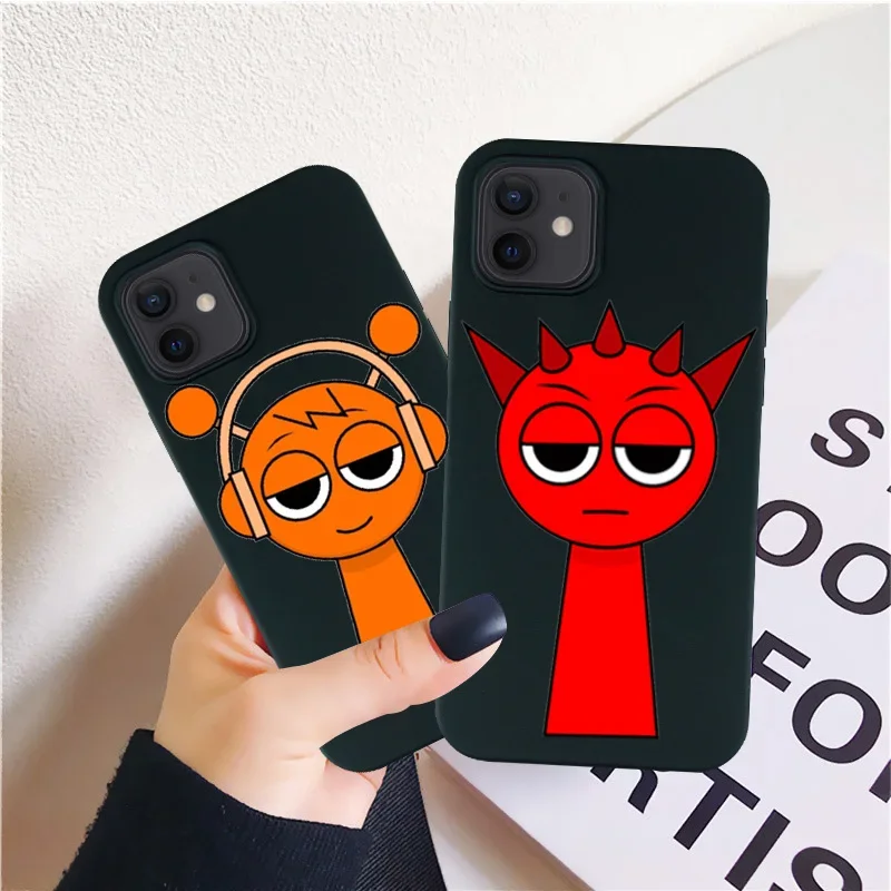 Cartoon Sprunki Pattern Phone Case For iPhone 16 15 14 13 12 11 Pro Max Mini X XS XR SE 7 8 Plus Shockproof Soft Cover Fundas