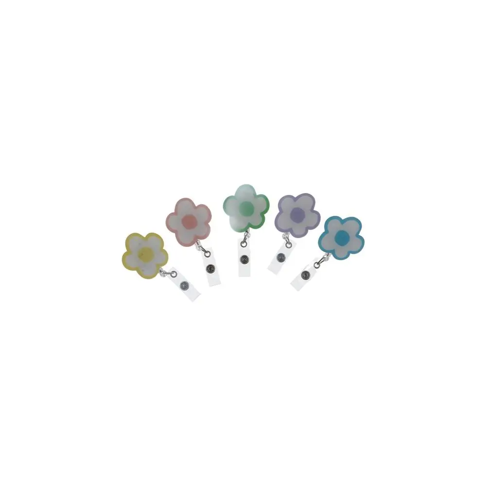 Flower Nurse Badge Reel Name Tag Work Card Retractable Badge Holder Exhibition Card Acrylic Easy Pull Buckle Hospital Use