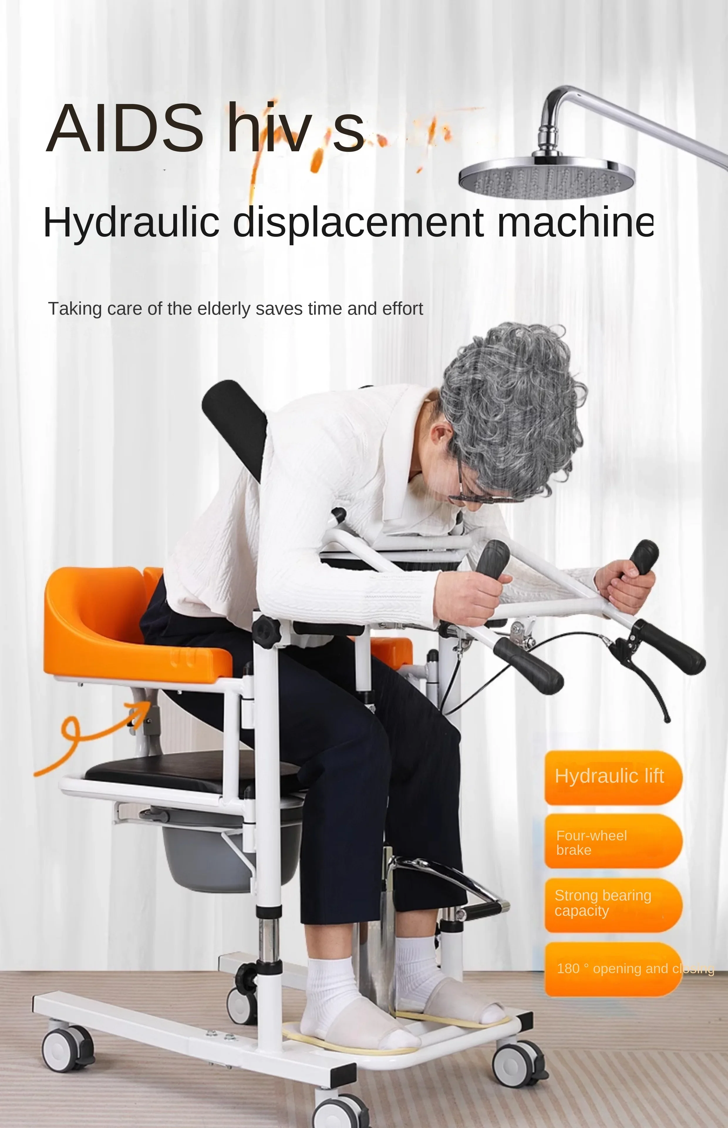 For Multifunctional Shift Machine Bed Paralysis Patient Shifter Disabled Elderly Disabled Hydraulic Lifting Nursing Seat