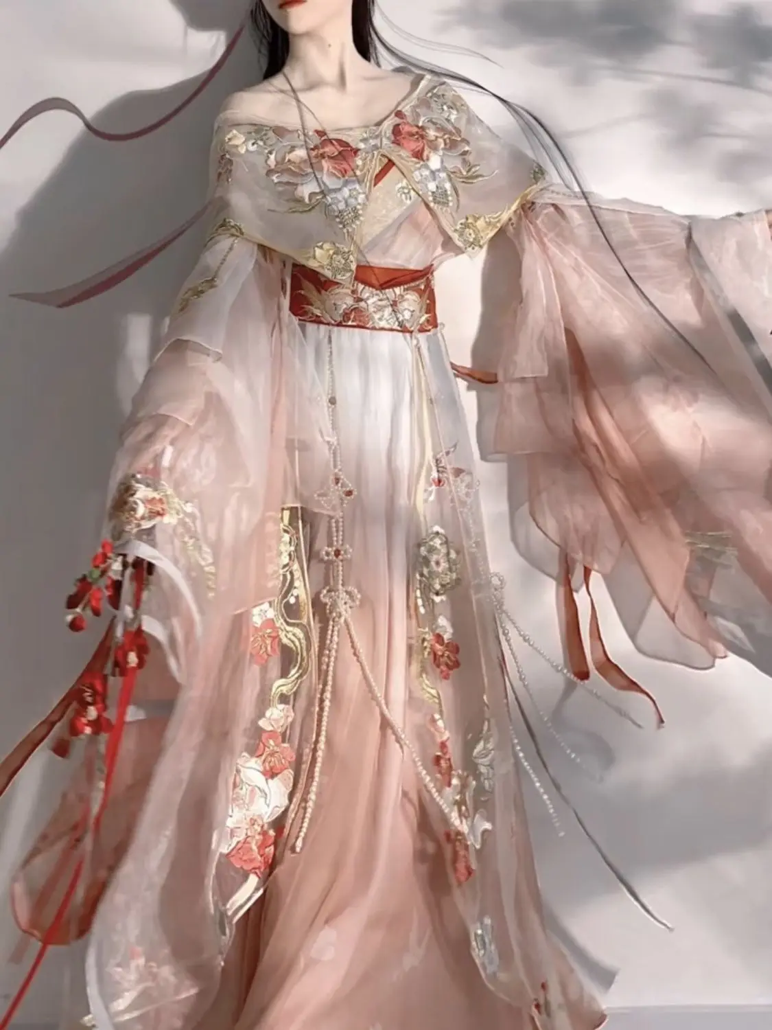 

Heavy Embroidery Wei Jin Southern And Northern Dynasties Hanfu Women's Camisole Top Waist Skirt Super Fairy Dress