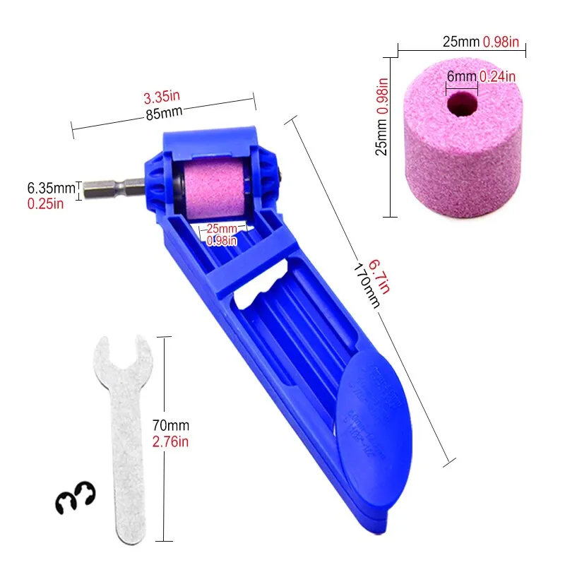 Electric Hand Drill Drill Grinder Portable Grinder Drill Grinder Ordinary Iron Straight Shank Drill Bit Grinding Stone Tool Set