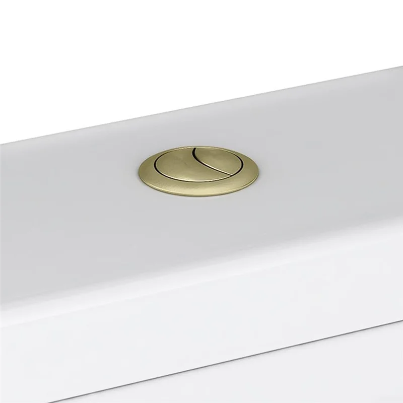 AT43-Dual Flush Button Brushed Brass Toilet Lever Universal Fit For 38Mm Cistern Hole, Hygienic And Powerful Flush System