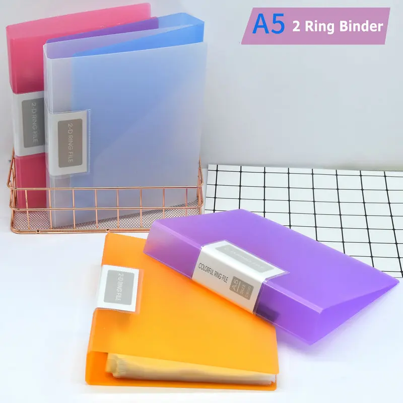 

Colorful A5 Binder 2-Hole Punched Paper File Cover Document Organizer A5 Folder For Documents