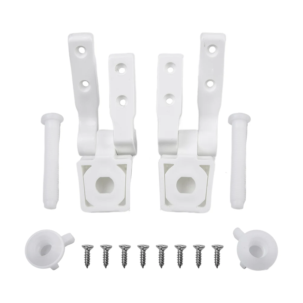 Toilet Seat Hinges White Plastic Replacement Hinges Set Toilet Lid Accessories Repair Kit With Bolts Screws And Nuts