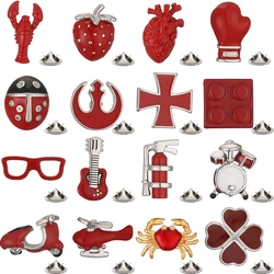 Red lobster airplane clover cross fire extinguisher brooch men's wedding suit lapel badge pin, factory direct wholesale