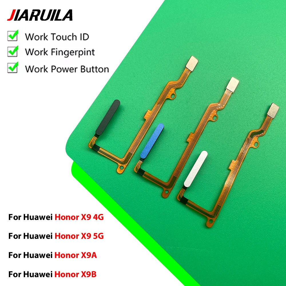 

10 шт., для Huawei Honor X9 4G 5G X9A X9B, датчик отпечатков пальцев, кнопка «Домой», кнопка включения/выключения, гибкий шлейф-кабель