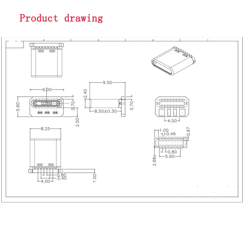 2/5/10PCS USB 3.1 Type C Vertical Patch Board 16pin 4 /2Welding Wire Data Band PCB USB Board Male Head 16P Usb C Connector