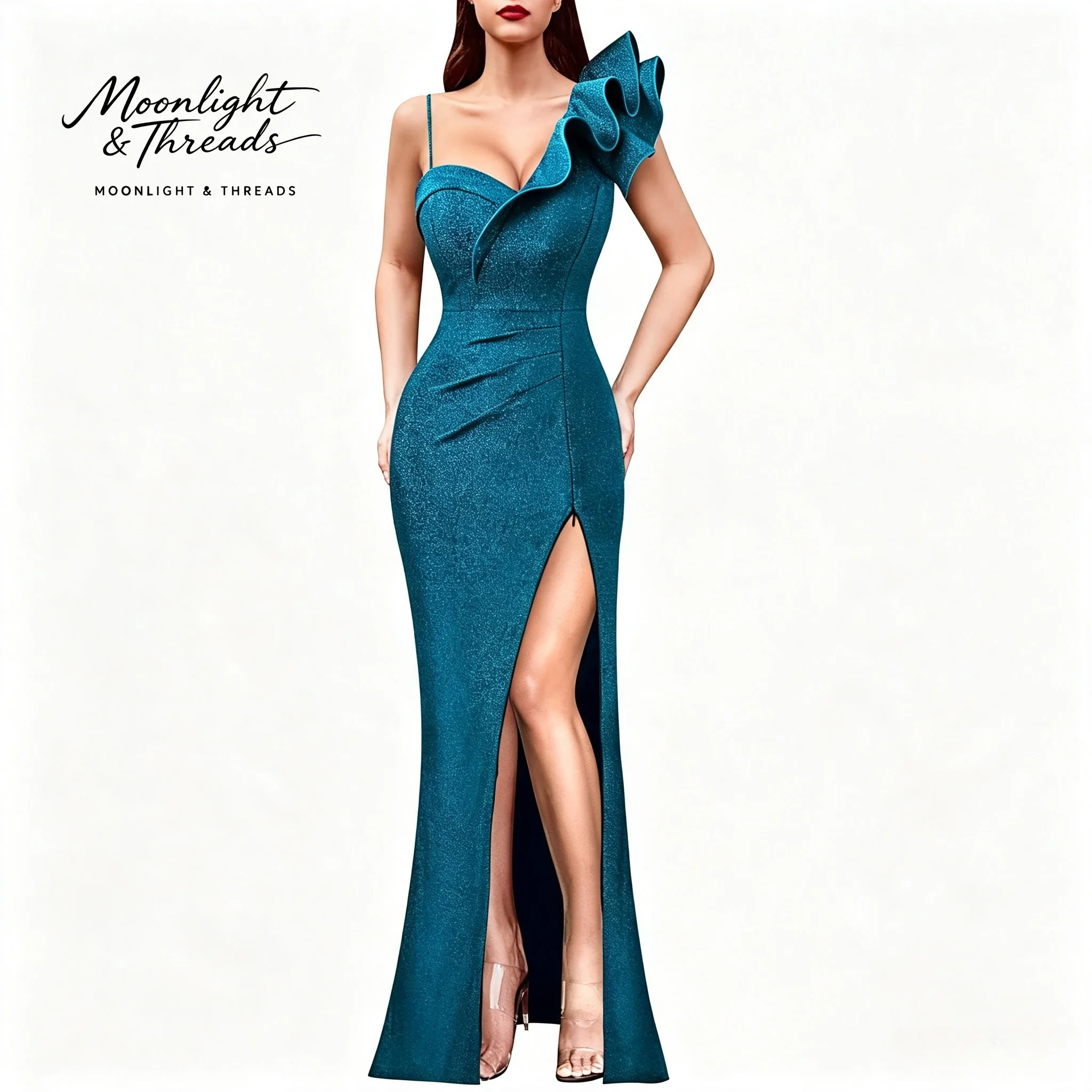 Fashion satin one-shoulder graduation season evening dress delicate shoulder strap mermaid cutout party dress