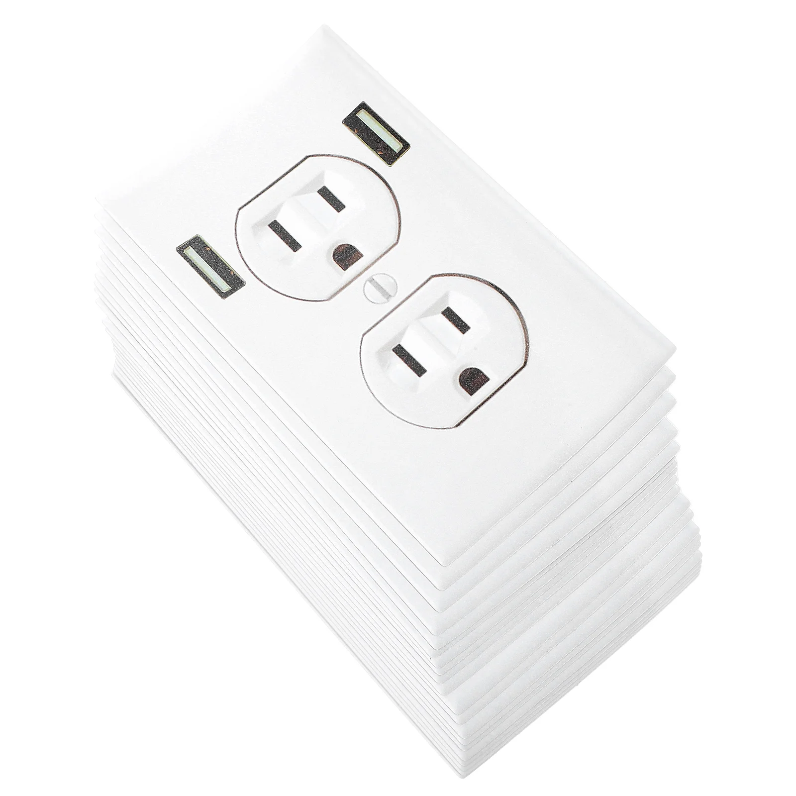 

20pcs Realistic Power Socket Simulated Fake Stickers For Office Home Pranks Durable Vinyl Wall Plug Plates Prank Stuff Funny