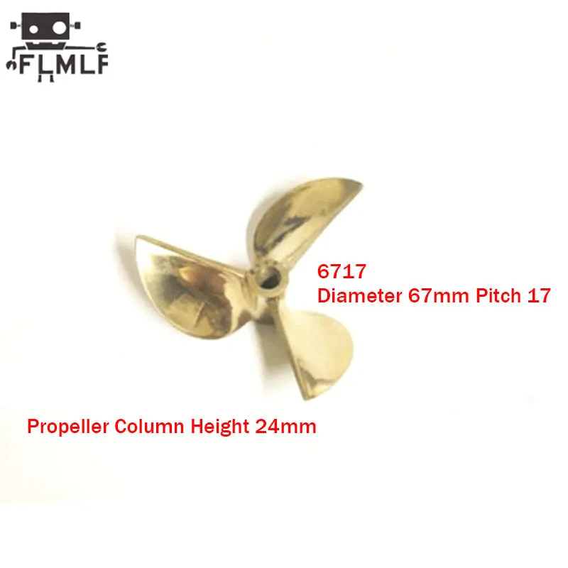 26cc 29cc 30cc Racing Boat 6717 7016 7214 Three-blade Copper Propeller 67mm 70mm 72mm 6.35mm Hole Prop/Paddle for DIY RC Boat