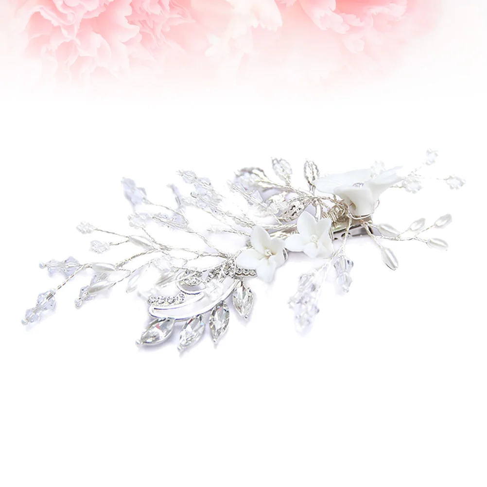 

Rhinestone Hair Clip Silver Crystal Flower Bridal Hairpin Wedding Barrettes Bride Hair Ornament Elegant Accessories for Wedding