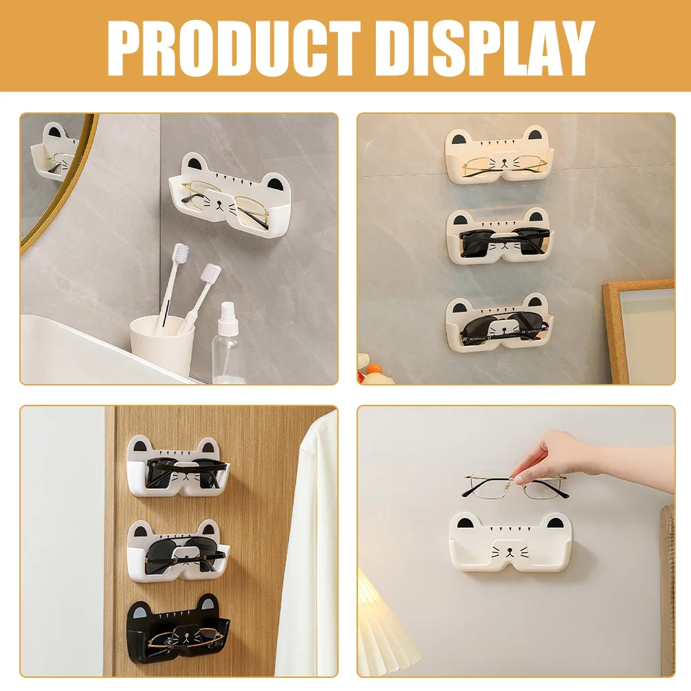 

2Pcs Wall Mounted Glasses Organizer ABS Material Sunglasses Holder Large Capacity Glasses Storage Box Convenient Home Eyeglasses