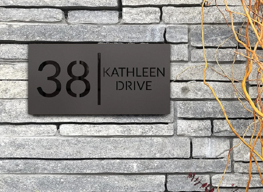 Custom Laser Cut 28/40/45cm Acrylic Matte Modern 3D Floating House Number sign Outdoor Street Family Name Plates Dropshipping