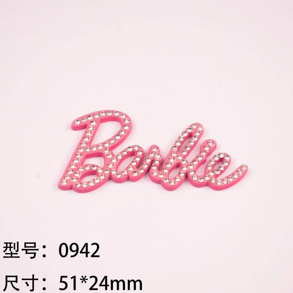 10Pcs/set Barbie Letter Full Diamond Peach Heart Cute Bow Tie Diy Alloy Paint Decoration Handmade Accessories Shoe Decoration