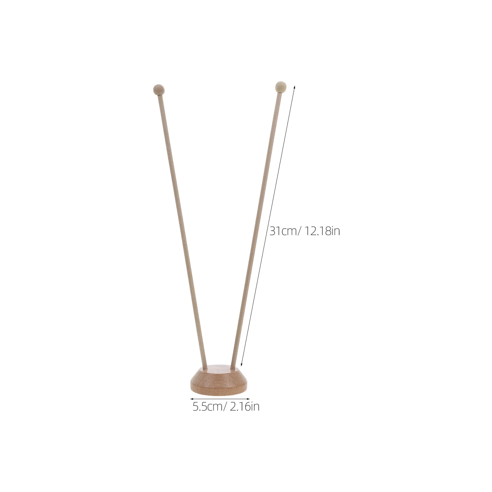 Desk Flag Holder Wooden Round Base Stable Double Pole Stand Office Meeting Room Indoor Miniature Table Flag Display