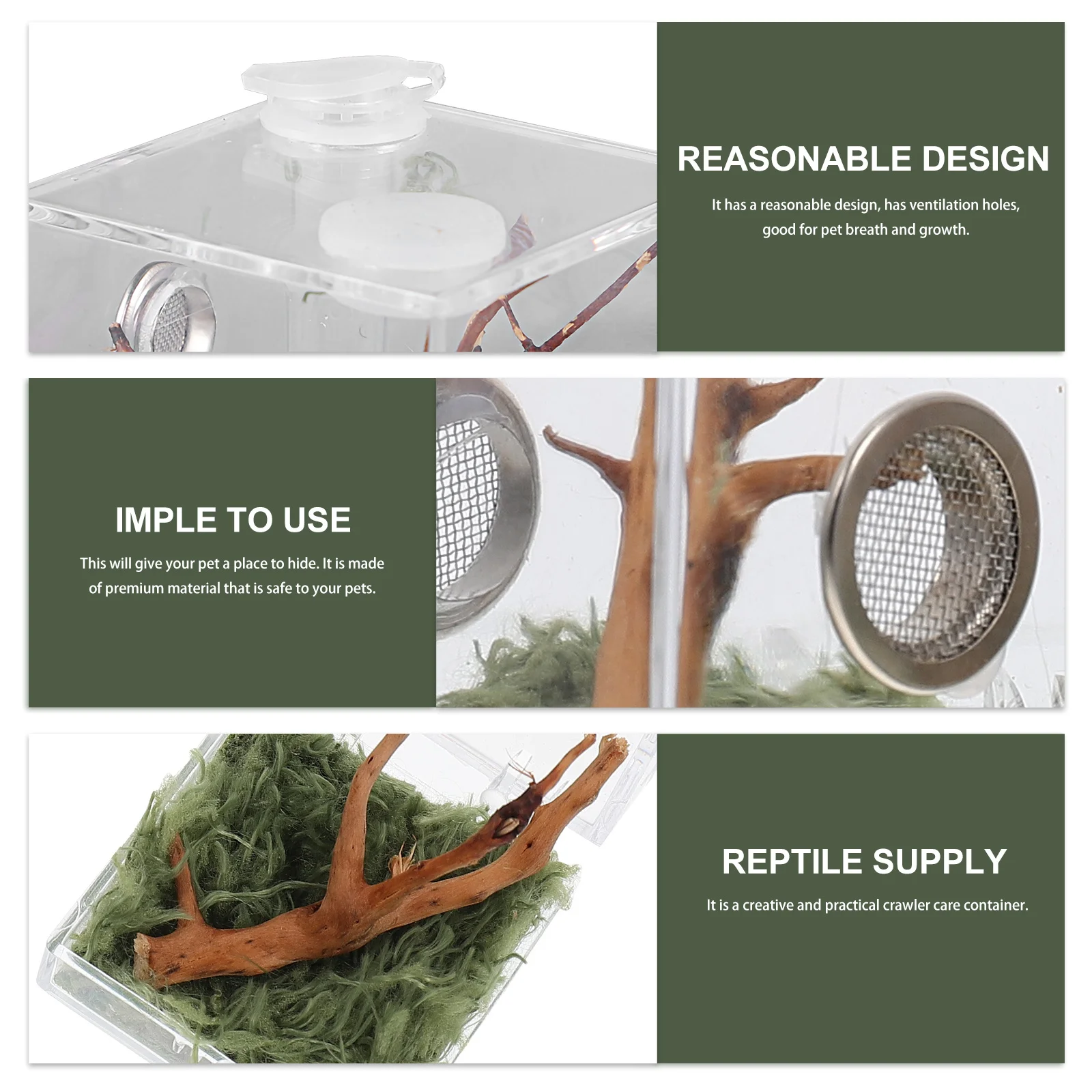 

1PC Spider Breeding Case Small Size Transparent Acrylic Terrarium for Reptile Pet Container Jumping Spider Box Ventilation Hole