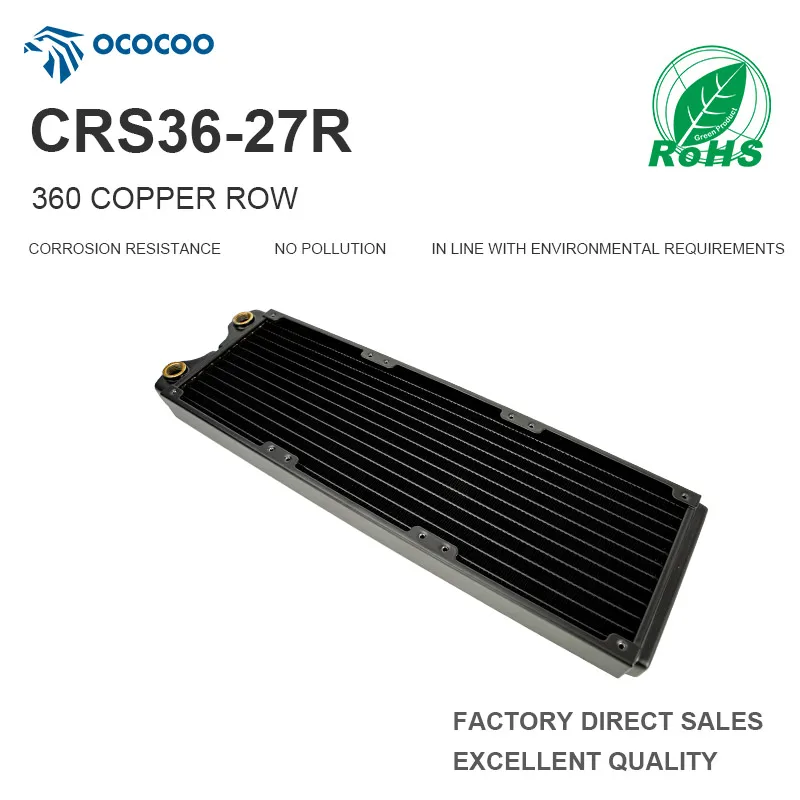 

OCOCOO CRS36-27R 360mm Copper Radiator Cooling Fan for PC Heatsink Water Liquid Radiator Server Equipment 3pin Power 5.0 Reviews