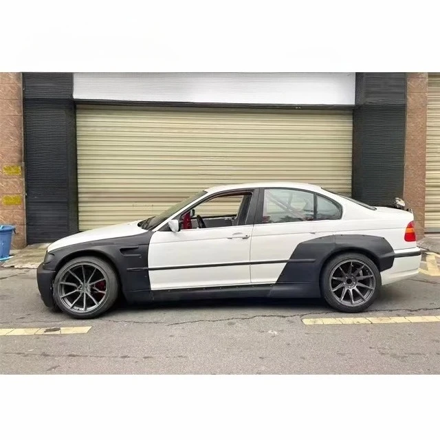 For  E46 Sedan Upgrade Wide Body Kit E46 Wide Front Bumper Side Skirt Fender Flare view 2