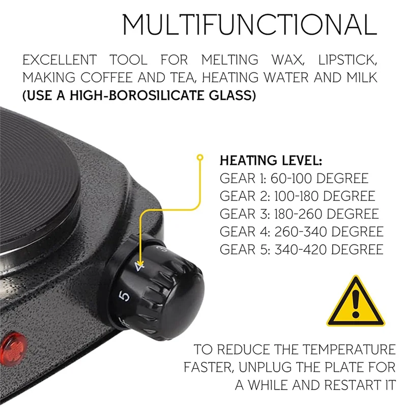 A26F-Candle Making Kit For Beginners- Candle Making Pouring Pot With Long Stain Spoon Electric Hot Plate US Plug