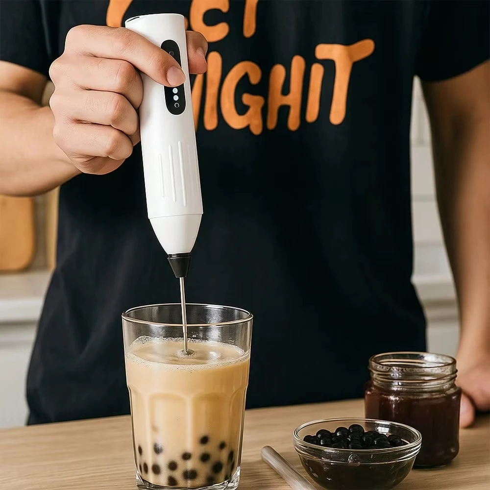 Electric milk frother, egg beater, 3-speed USB charging handheld milk coffee mixer, cream mixer, baking tools