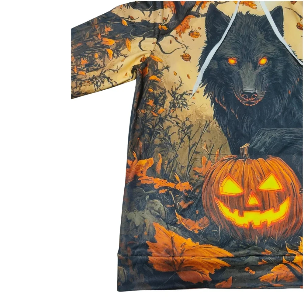 الرجال هوديي الجمجمة تصميم هوديس ثلاثية الأبعاد طباعة الرعب الجرافيك القمم الخريف Harajuku كم طويل الكنغر جيب هوديي للرجال الملابس