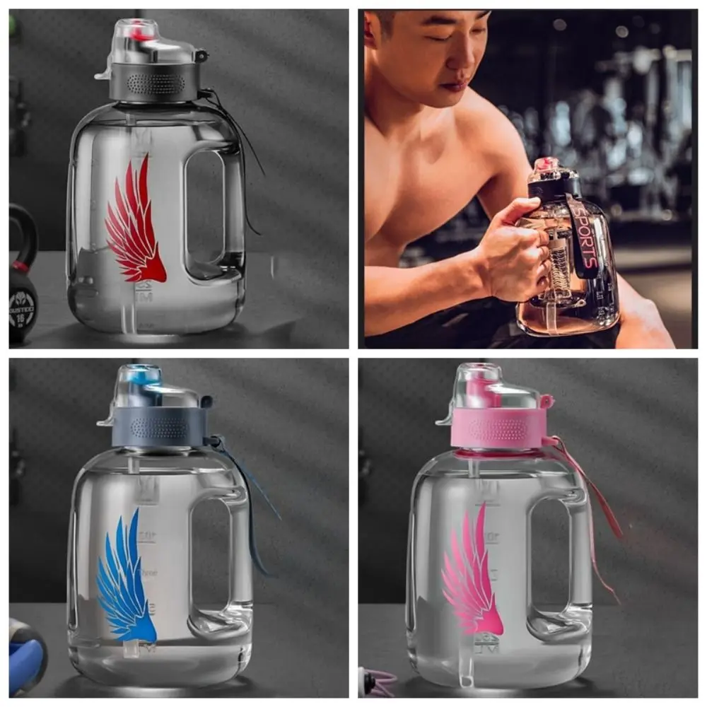 1.7L 2.7L 4L 5L Straw Water Bottle Tea Separation with Straw Fitness Bucket Food Grade BPA FREE Male Water Cup Travel