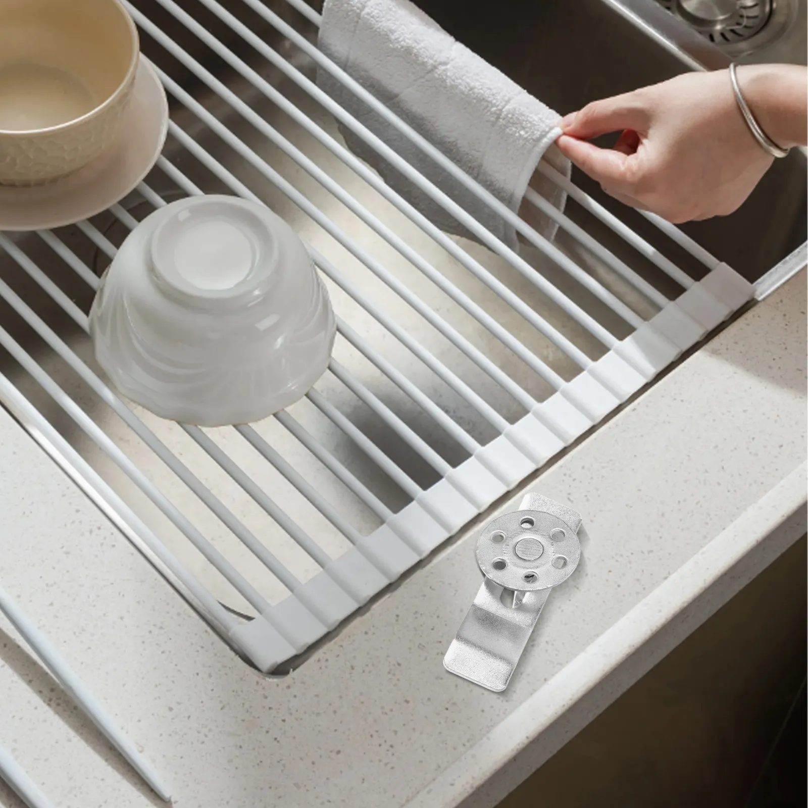 

12Sets Metal Sink Clips Robust Undermount Sink Mounting Kit with Fasteners for Countertop Vanity Installation Repair Hardware