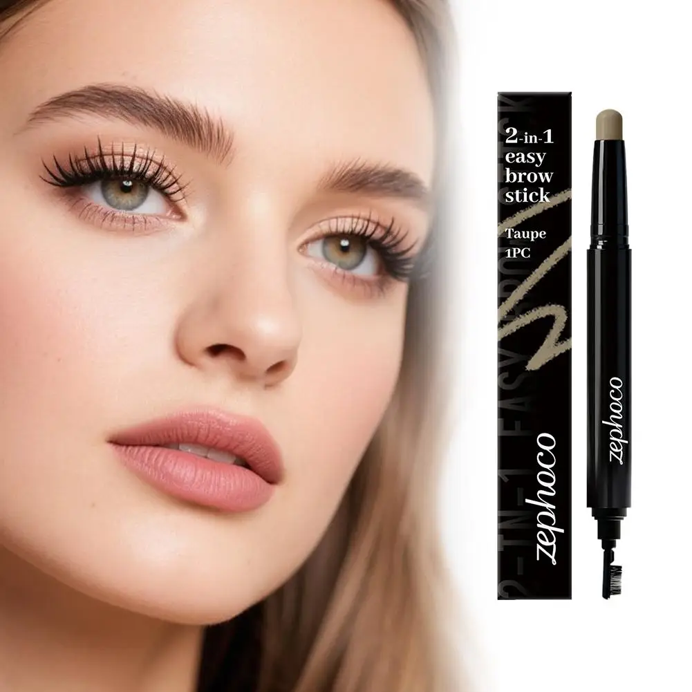 2-in-1 Easy Brown Stick Eyebrow Pencil 5 Colors Precise Brow Definer Waterproof Makeup Black Brown Eye Brows Cosmetics Make up