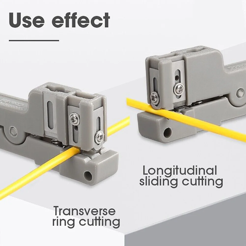 Lightweight Fiber Optic Stripper Tool with Adjustable Blade Depth for Precise Removal of Indoor Optical and Power Cable Sheaths
