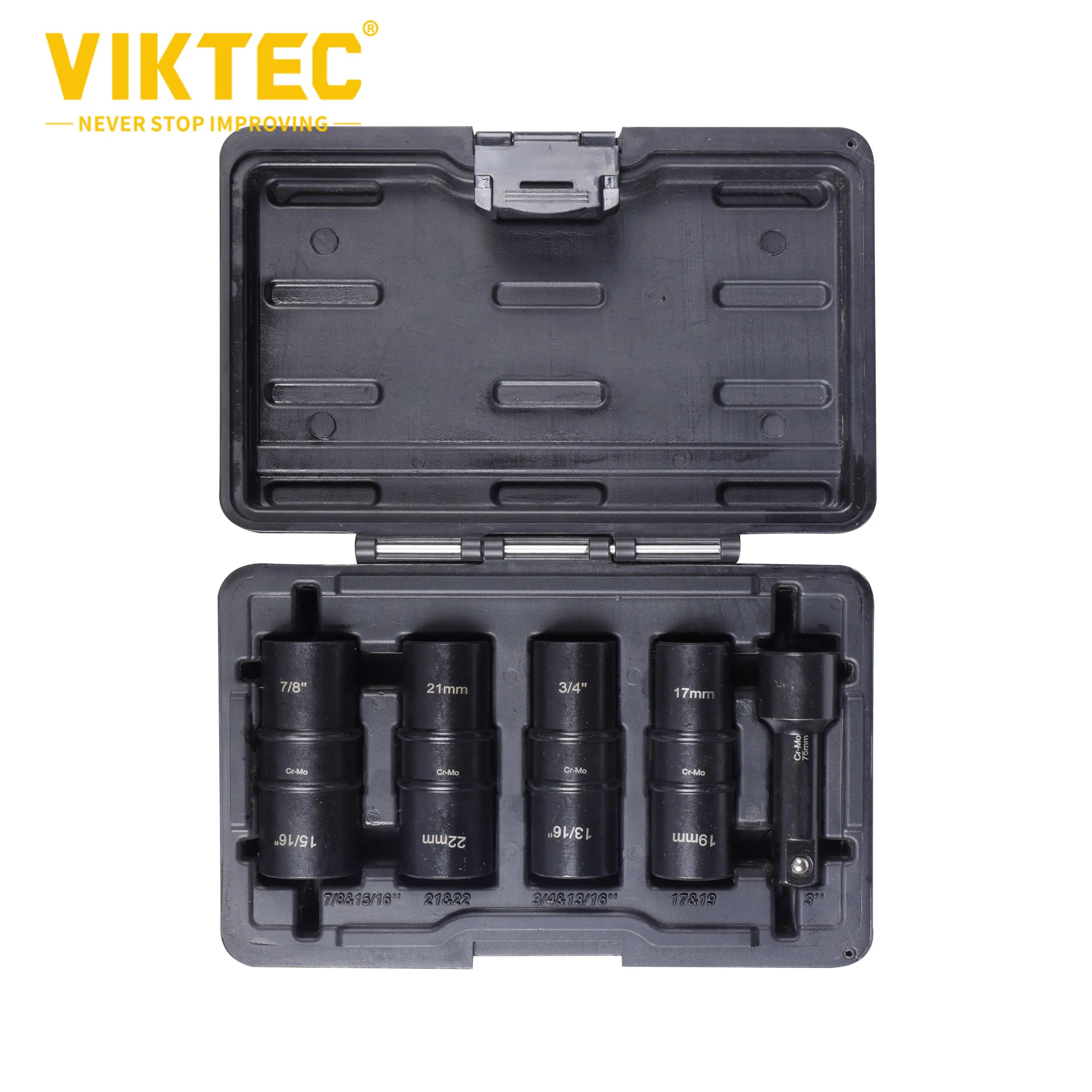 

5Pcs Lug Nut Socket Set,1/2" Drive Wheel Impact Flip Hex Socket 17-19mm,3/4in-13/16in,21-22mm,7/8in-15/16in