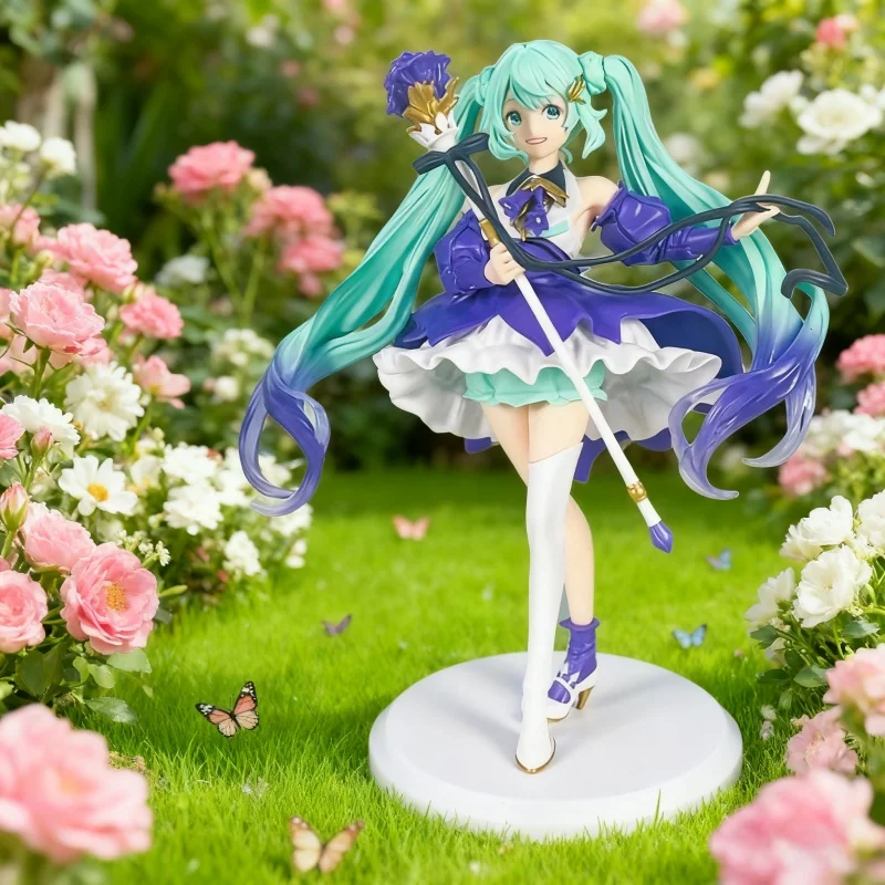 Hatsune Miku Pesta Ulang Tahun Bauhinia Gadis Cantik Prajurit Elf Model Aksi Mainan Pvc Koleksi Anime Aksesori Desktop Hadiah