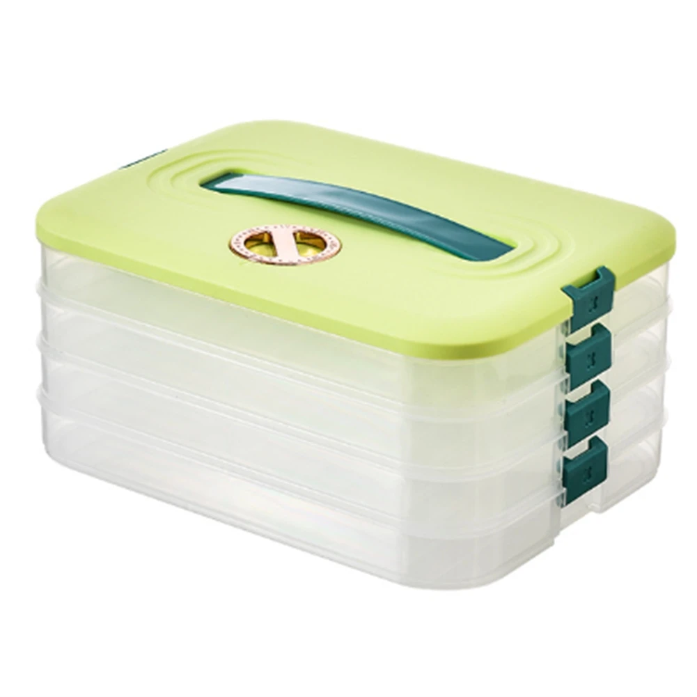 

Dumplings Box Storage Box Refrigerator Dumpling Freezing Multi-Layer Freeze Quick-Freeze Dumpling Box Green