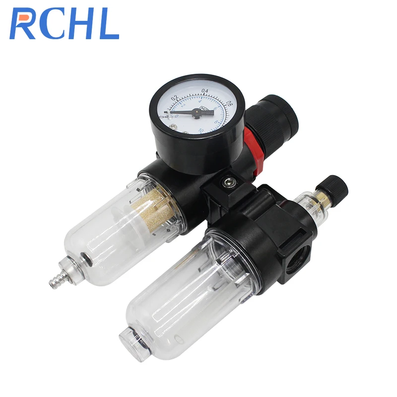 RCHL AFC-2000  Pneumatic Filter Air G1/4 Air Compressor Oil and Water Separator Air Filter AFC-2000 Gauge
