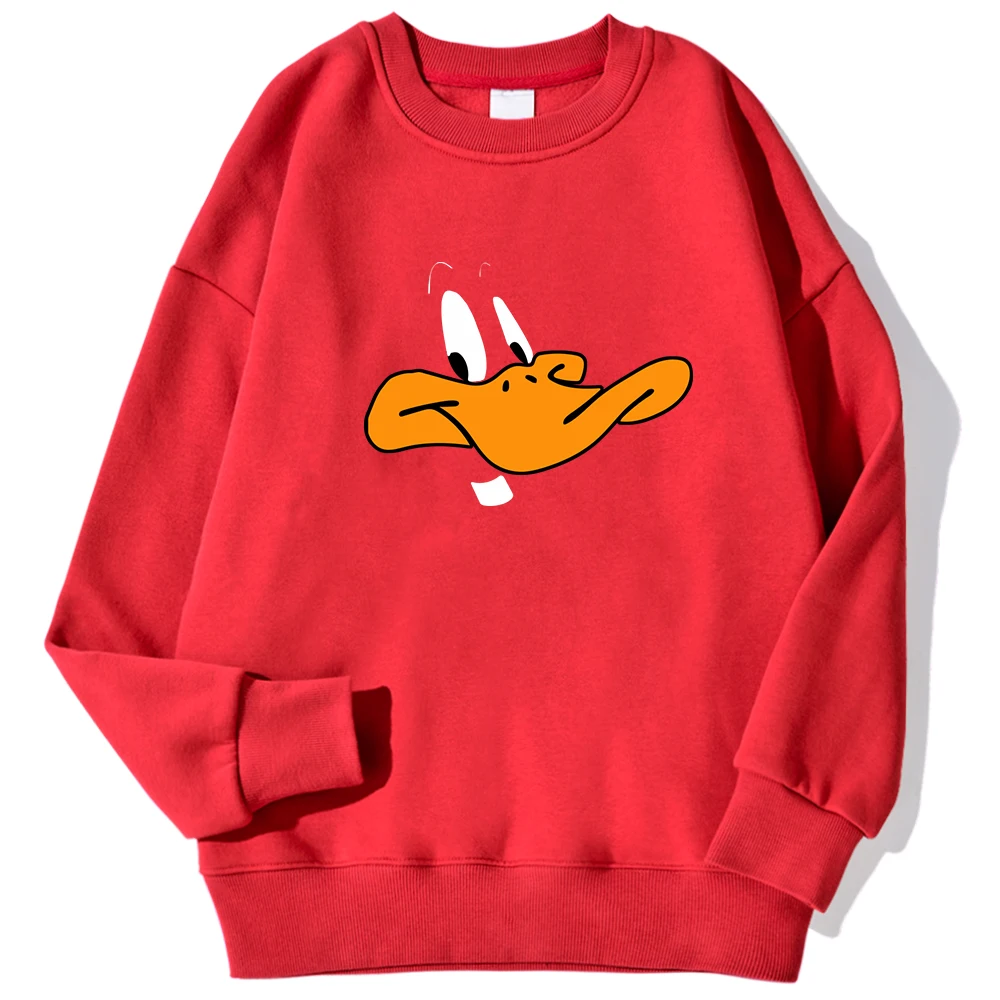 Cartoon Duck Personality Pattern Man Hoody Hip Hop Oversize Sweatshirt Cartoons Soft Hooded Warm Autumn Unisex Sportswears