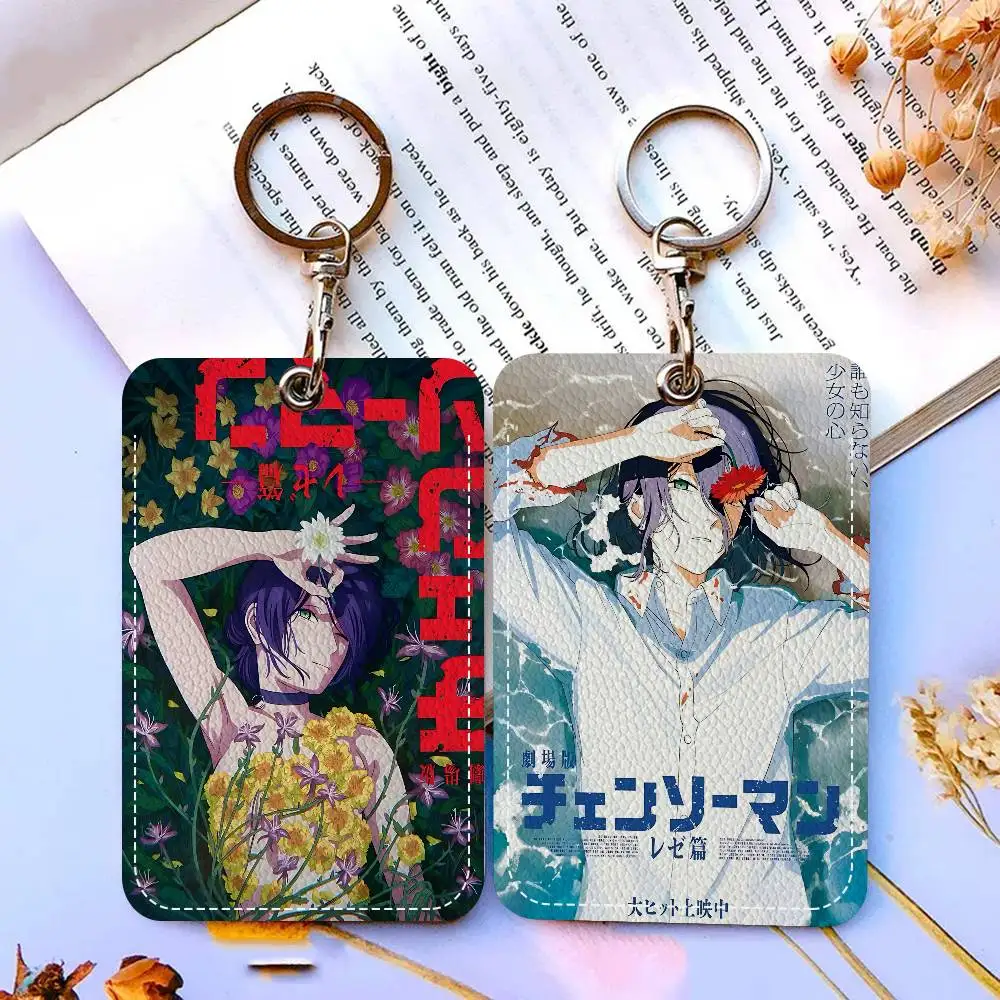 Klassischer Anime C-Chainsaw Man R-Reze personalisierter Halter, geeignet für Bankkarte, U-Bahn, Bus, Kartenetui, Ausweishalter