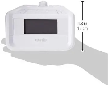 Dual Alarm FM Clock Radio with Time Projection, 8 Nature Sounds, Sleep Timer, Nightlight