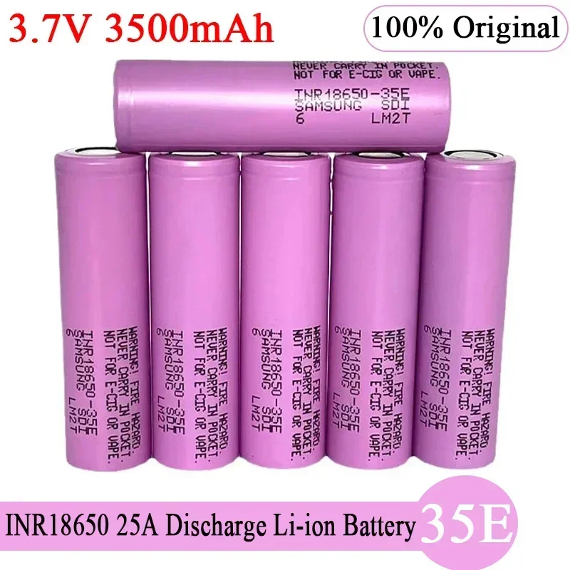 2024 100% Original Best Selling INR18650 35E 25A Discharge 3.7V 3500mAh Li-ion Screwdriver Battery 2-50 Pieces