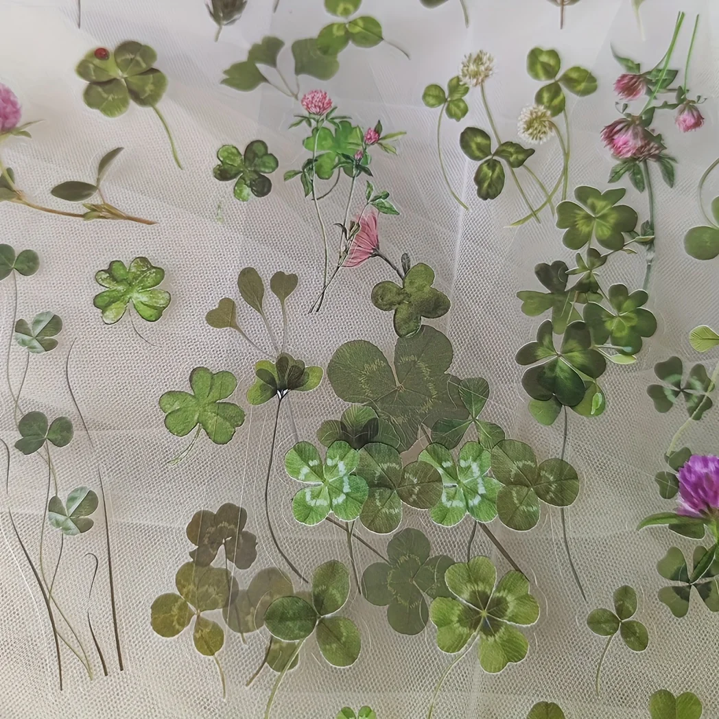 6 unidades/pacote pet plantas flores adesivos diy scrapbooking planejador decoração colagem diário suprimentos estética papelaria adesivo