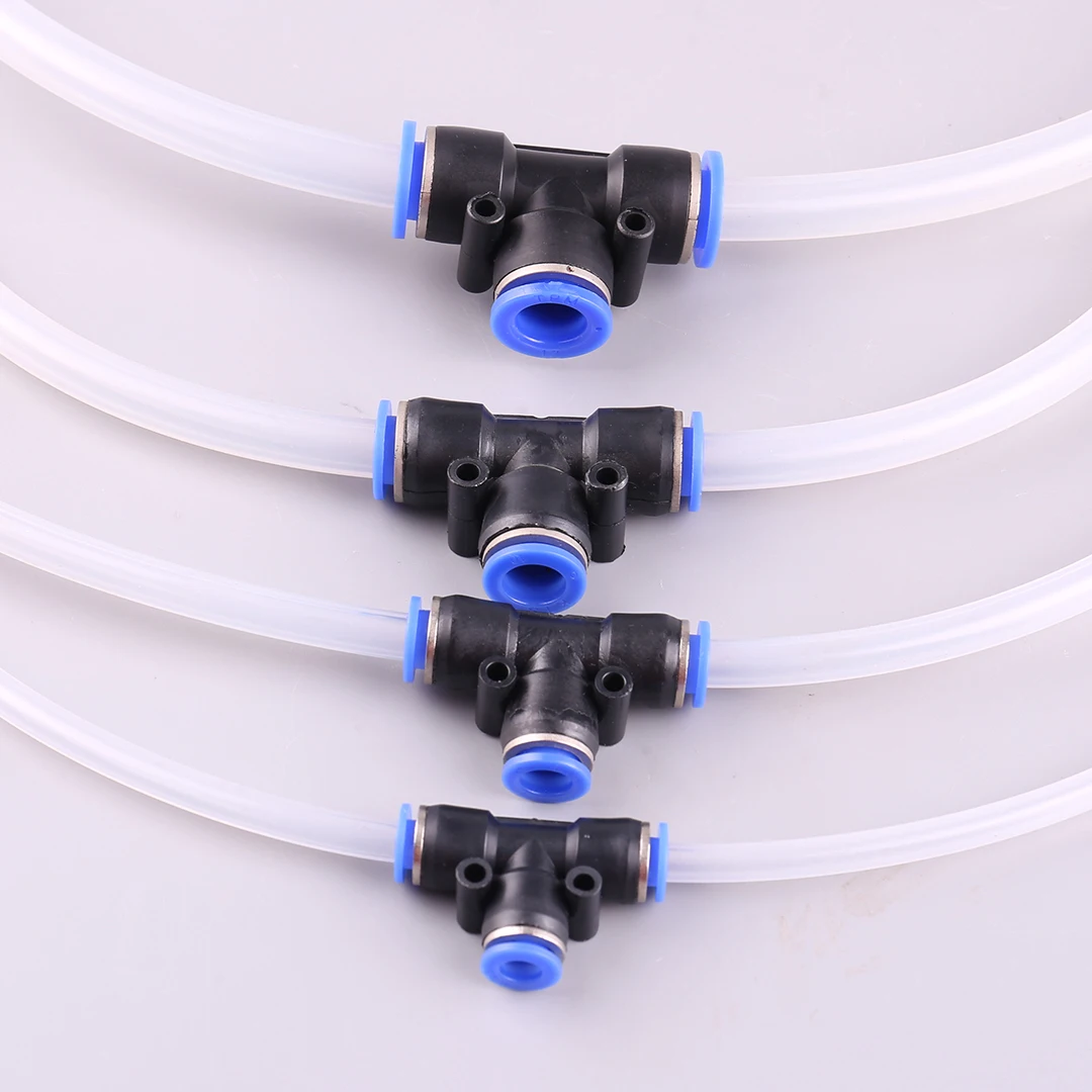 T-Type Quick Disconnect 3-Way Tee Connector for Agricultural Drone Pesticide Hose - Multiple Sizes 6mm/8mm/10mm/12mm Available