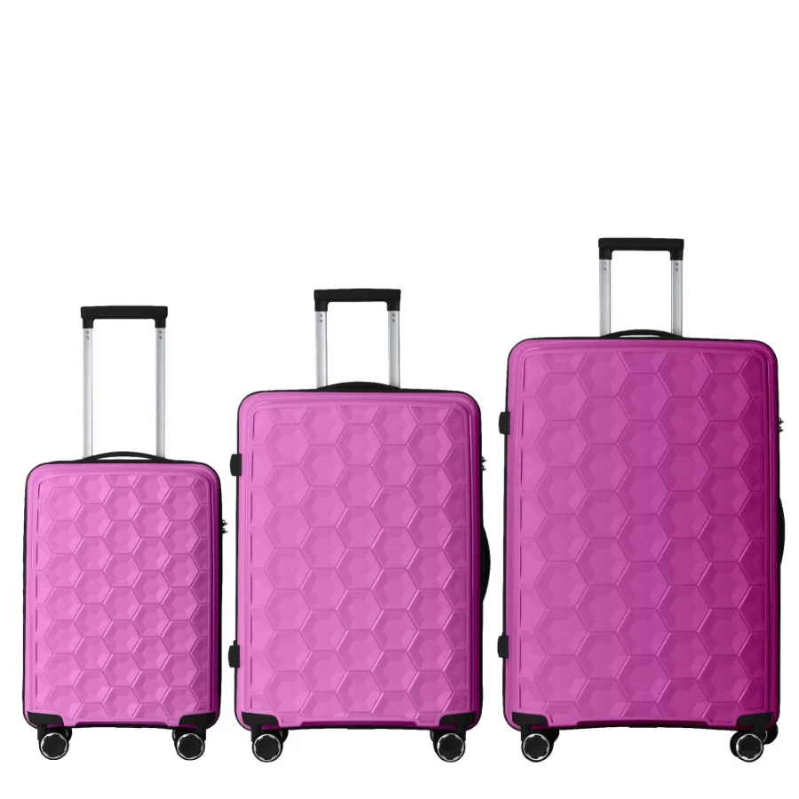 

3Piece Luggage Set Travel Lightweight Suitcases with Rolling Wheels TSA lock Moulded Corner Carry on Luggages for Business Trip