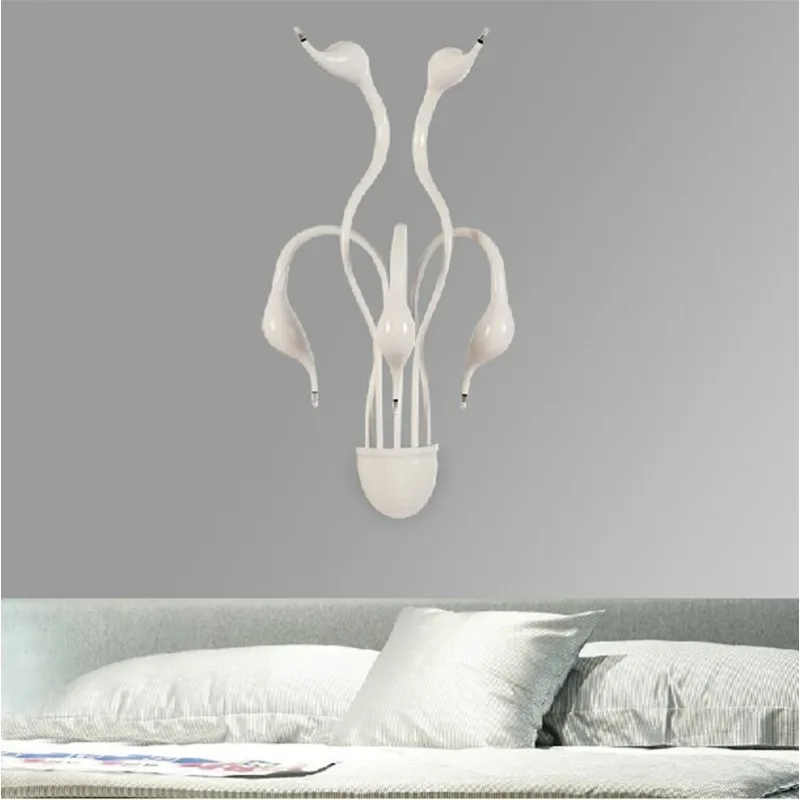 

New Design Swan Wall Lamps Bedroom Headboard Bedside Lamp banheiro LED Living Room Light Wall Sconce lampe deco