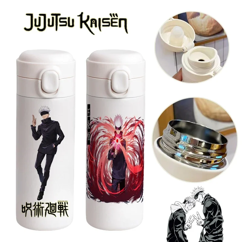 420ML Neue Jujutsu Kaisen Gojo Satoru Thermoskanne, Kompakter Tragbarer Studentenbecher, Hochwertiger 304 Edelstahl Wasserbecher, Geschenk
