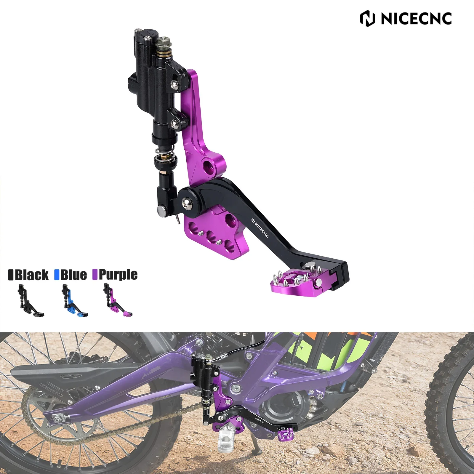 

NICECNC For 2026 2025 2024 2023 Surron Light Bee X Hydraulic Rear Foot Brake Assembly For Sur-Ron Light Bee S Segway X160 X260