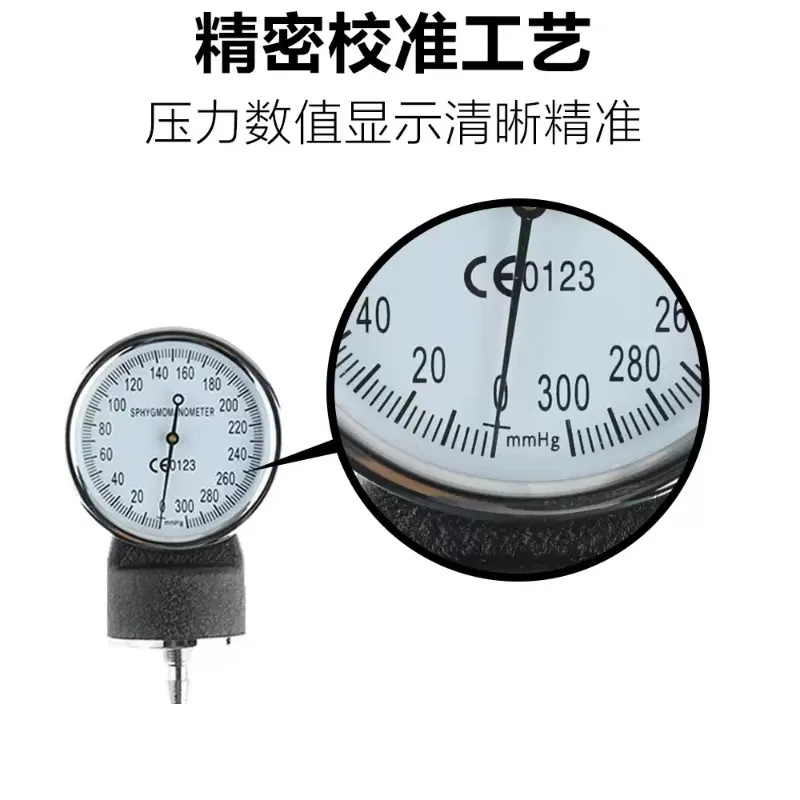 Holding A Gas Pressure Gauge, An Inflatable Pressure Gauge, A Leak Gauge, and A Hand-pinched Inflatable Endoscope Leak Gauge