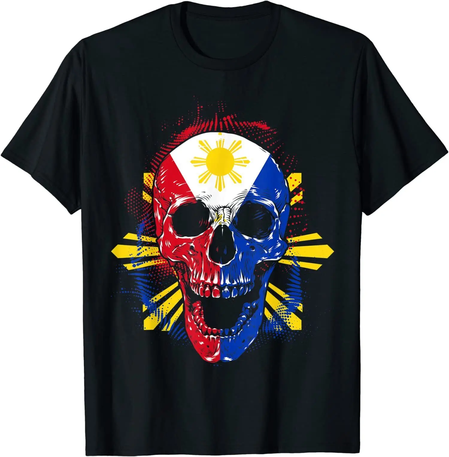 

NEW LIMITED Skull Halloween Flag Filipino Pinoy Philippines Design T-Shirt S-3XL