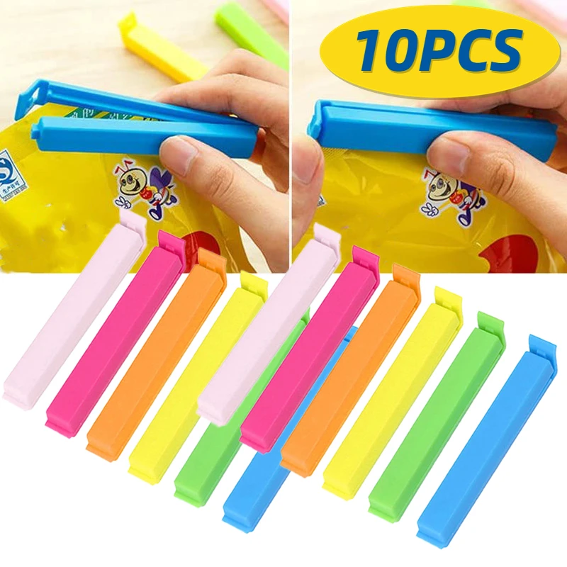 3/10Pcs Food Snack Storage Seal Sealing Bag Clips Sealer Clamp Food Bag Clips Kitchen Tool Food Close Clip Kitchen Accessories