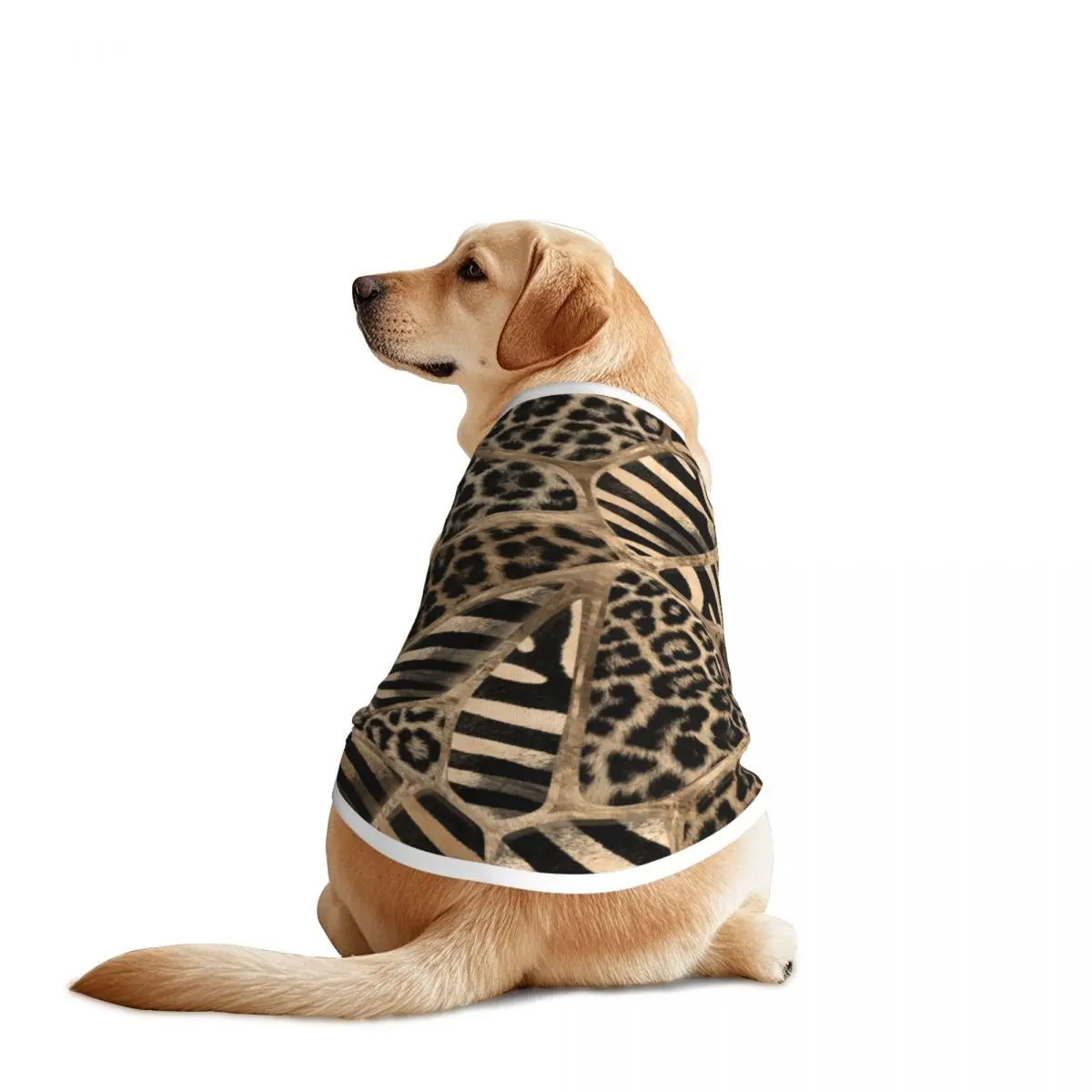 Adornos tribales étnicos de leopardo y cebra, chalecos para mascotas, chaqueta de cuero para cachorros para perros grandes, ropa de malla para perros, suministros de disfraces