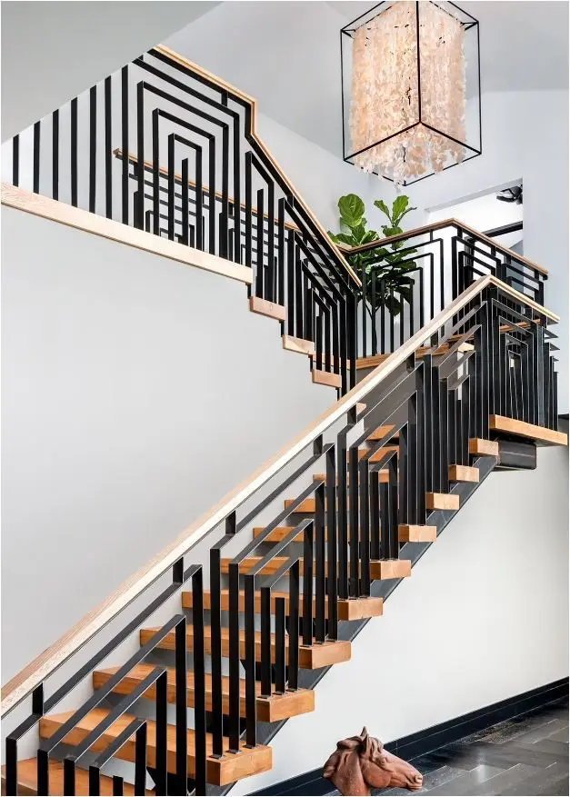 Hot Selling Iron Stairs Railing Models Iron Stairs Simple Design for Iron Stairs Railing