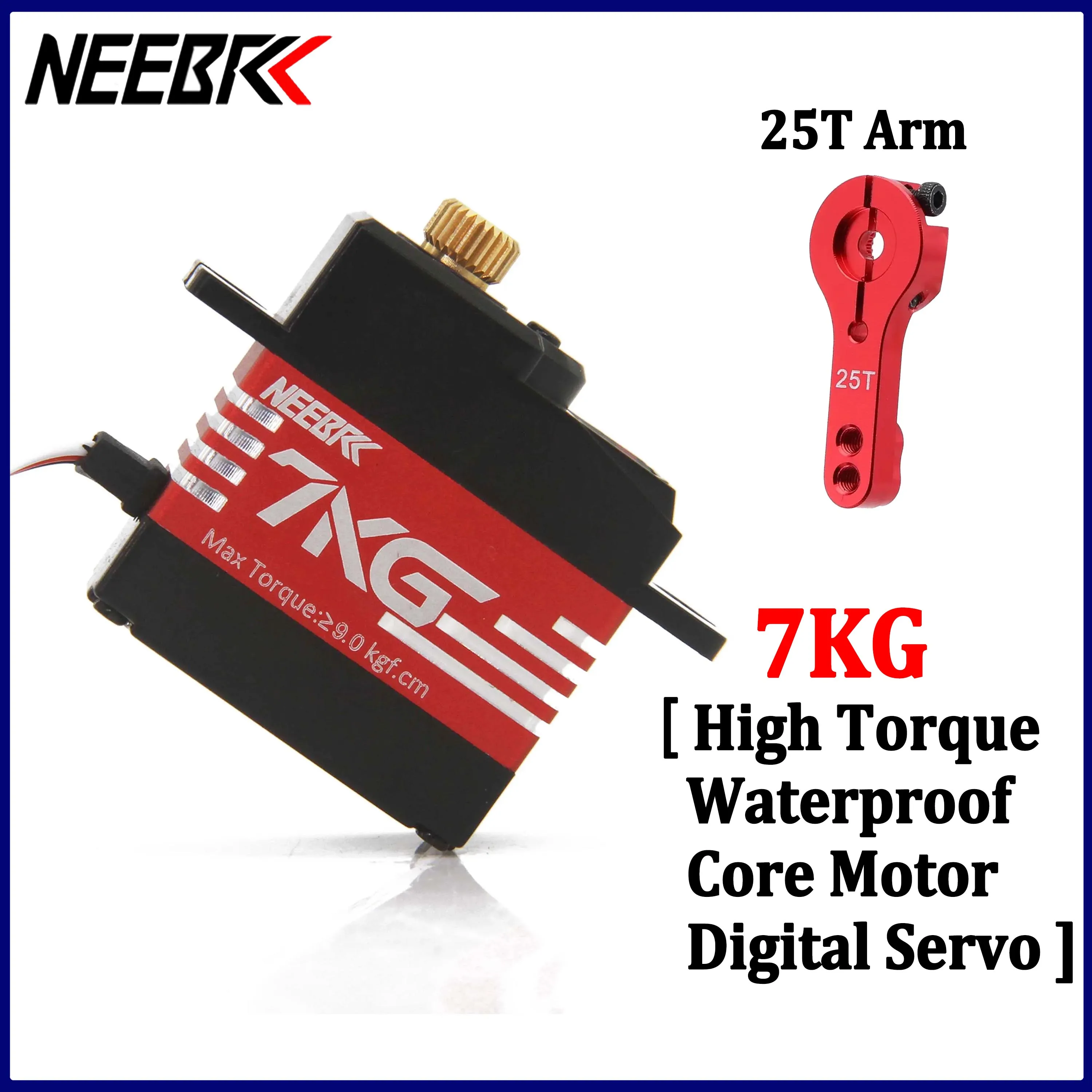 NEEBRC 7KG Wasserdichter Metallgetriebe-Digitalservo mit halbem Aluminiumrahmen für 1/14 1/16 RC-Auto 144010 MJX Hyper Go 14209 14210 Wltoys