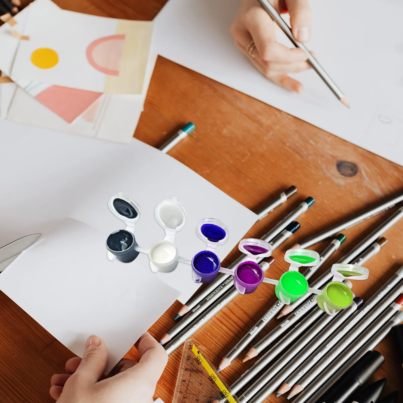 

Набор из 40 прозрачных контейнеров для красок 6-в-1 с крышками для хранения акварели, пигментов и других художественных принадлежностей